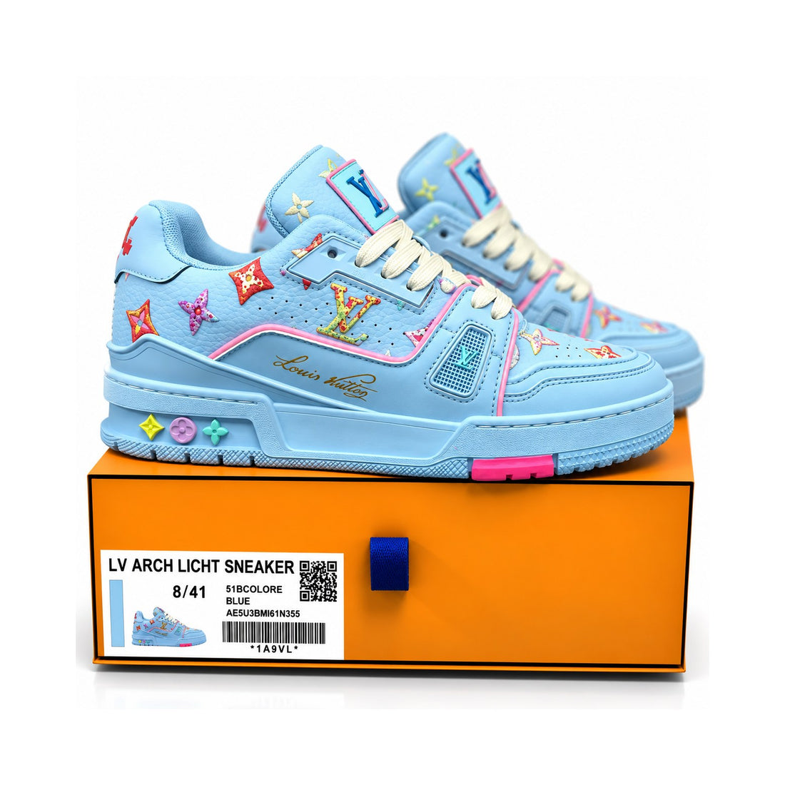 LV Trainer Baby Blue Multicolor