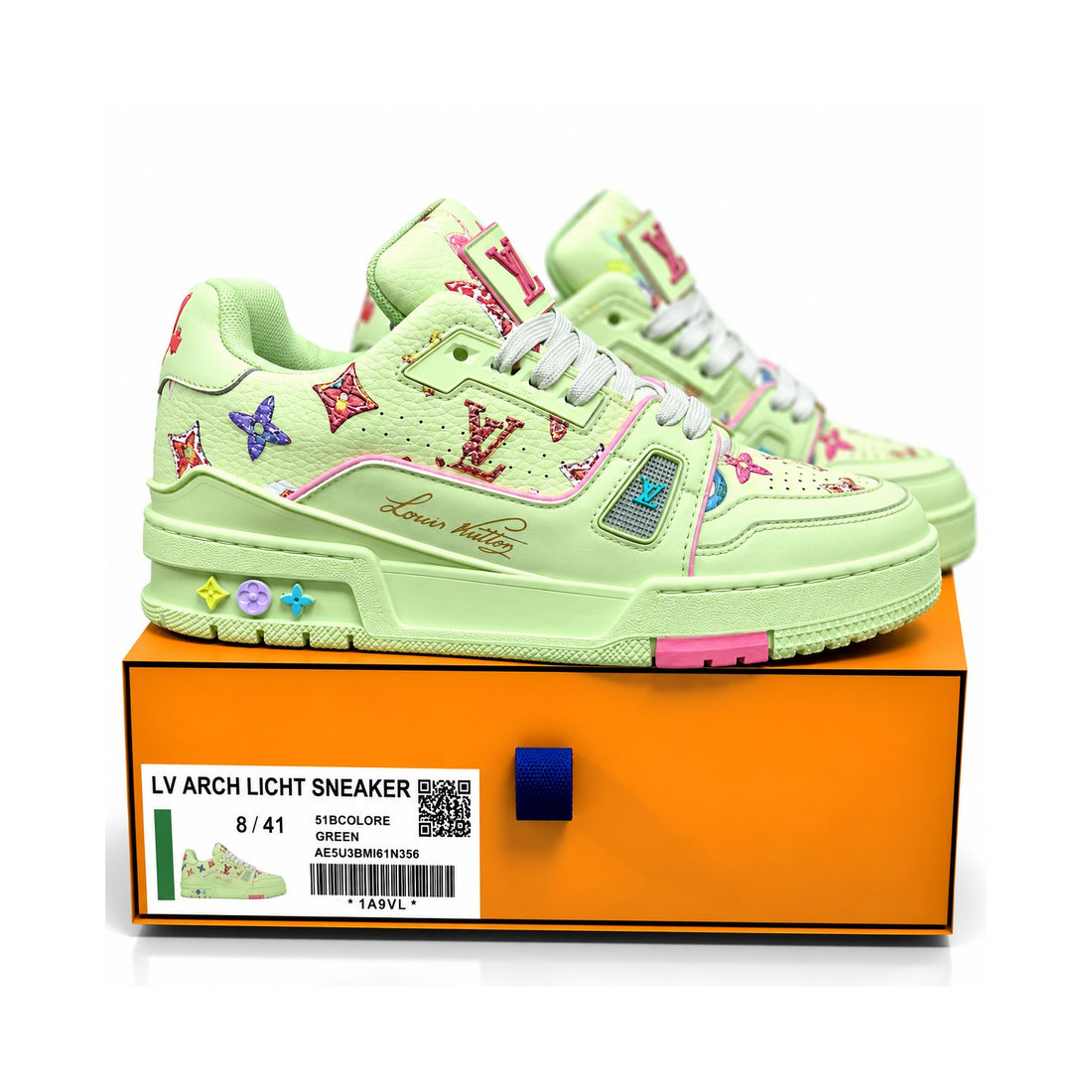 LV Trainer Pastel Green Multicolor