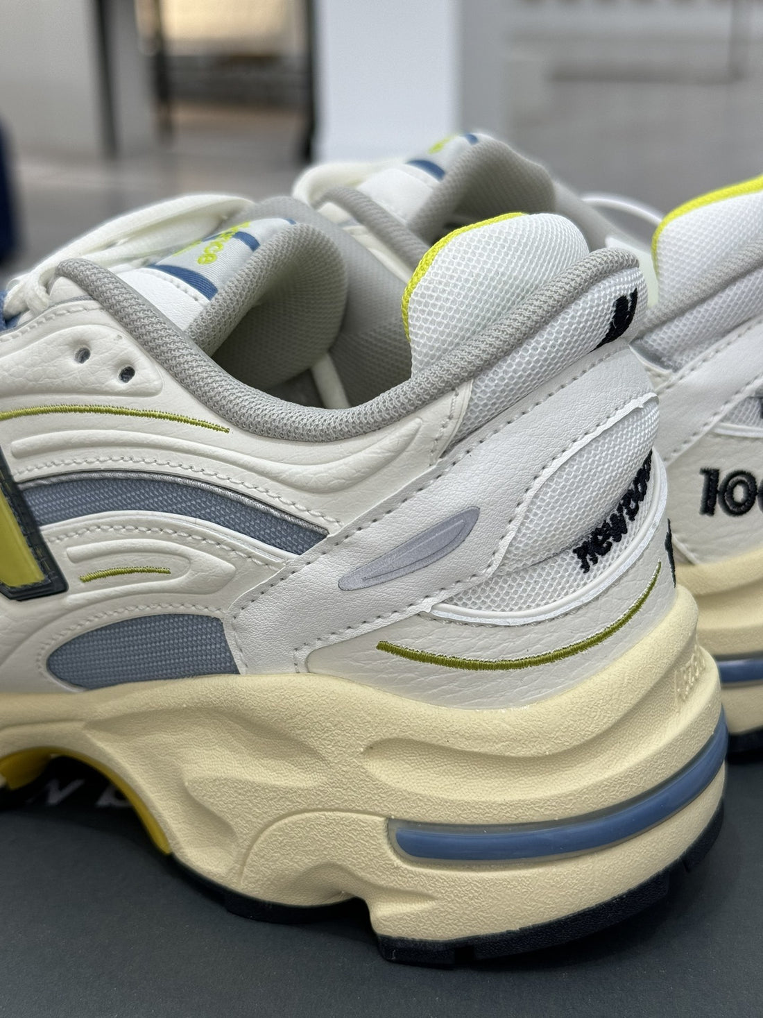 NB 1000 White Navy Yellow