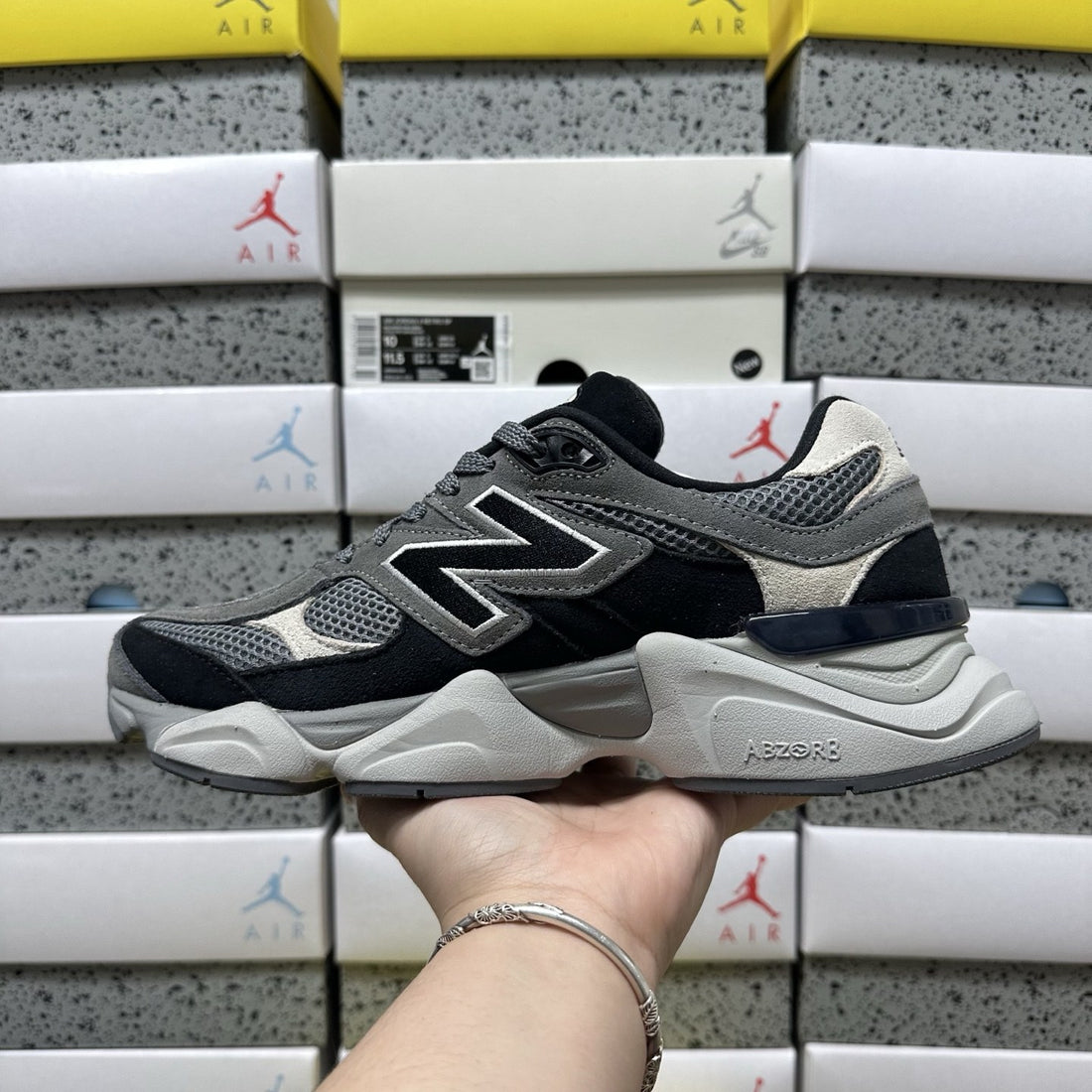 NB 9060 Black Charcoal Grey