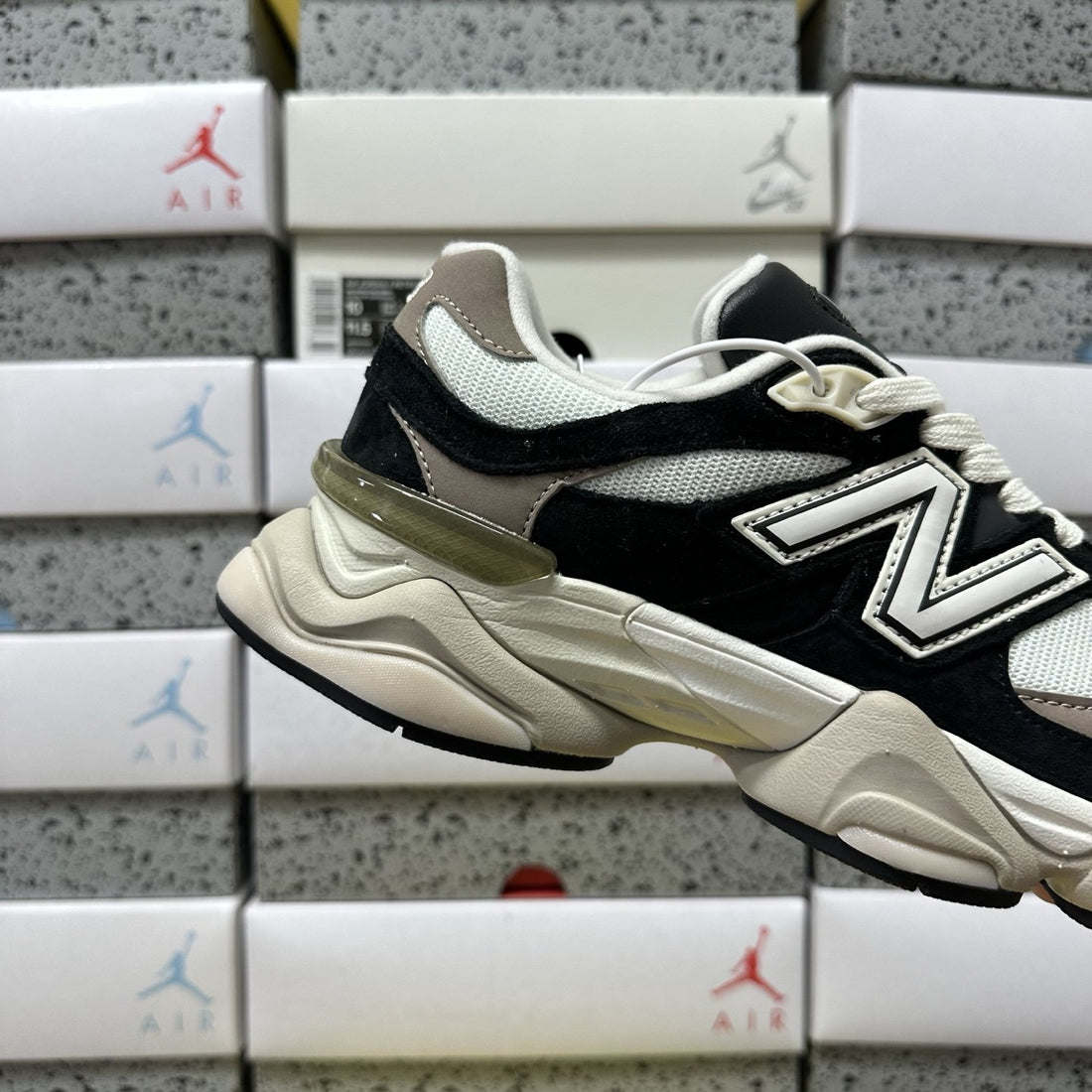 NB 9060 Black Cream Suede