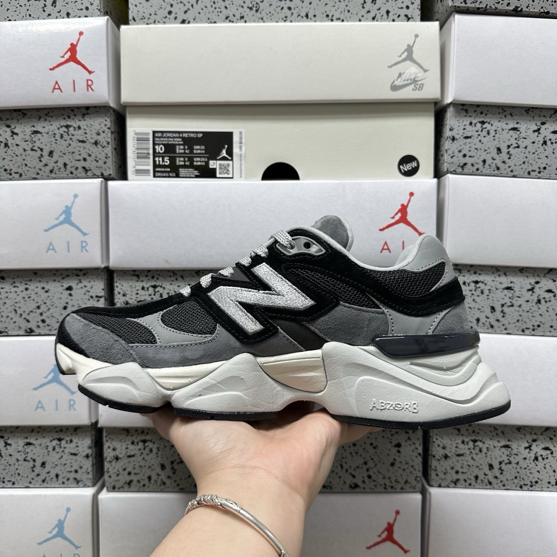 NB 9060 Black Grey Cream