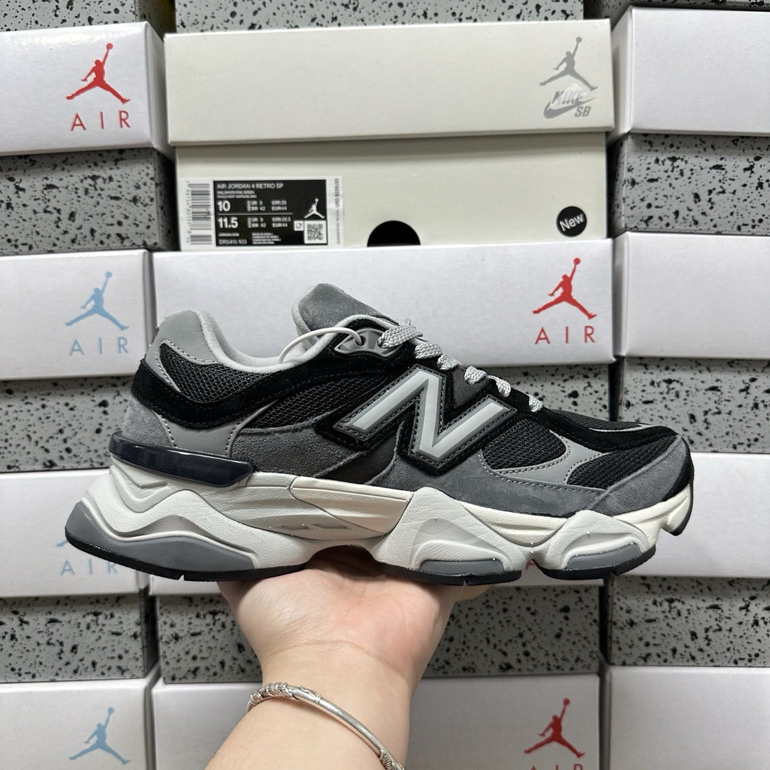 NB 9060 Black Grey Cream