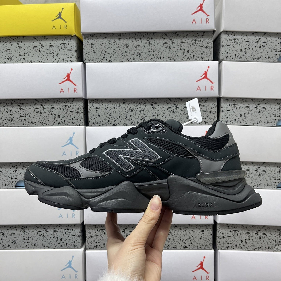 NB 9060 Black Grey Mesh