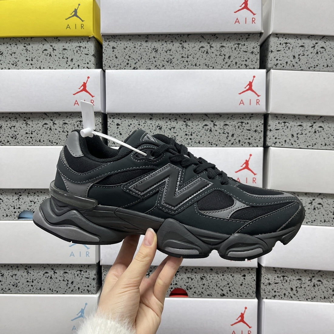 NB 9060 Black Grey Mesh