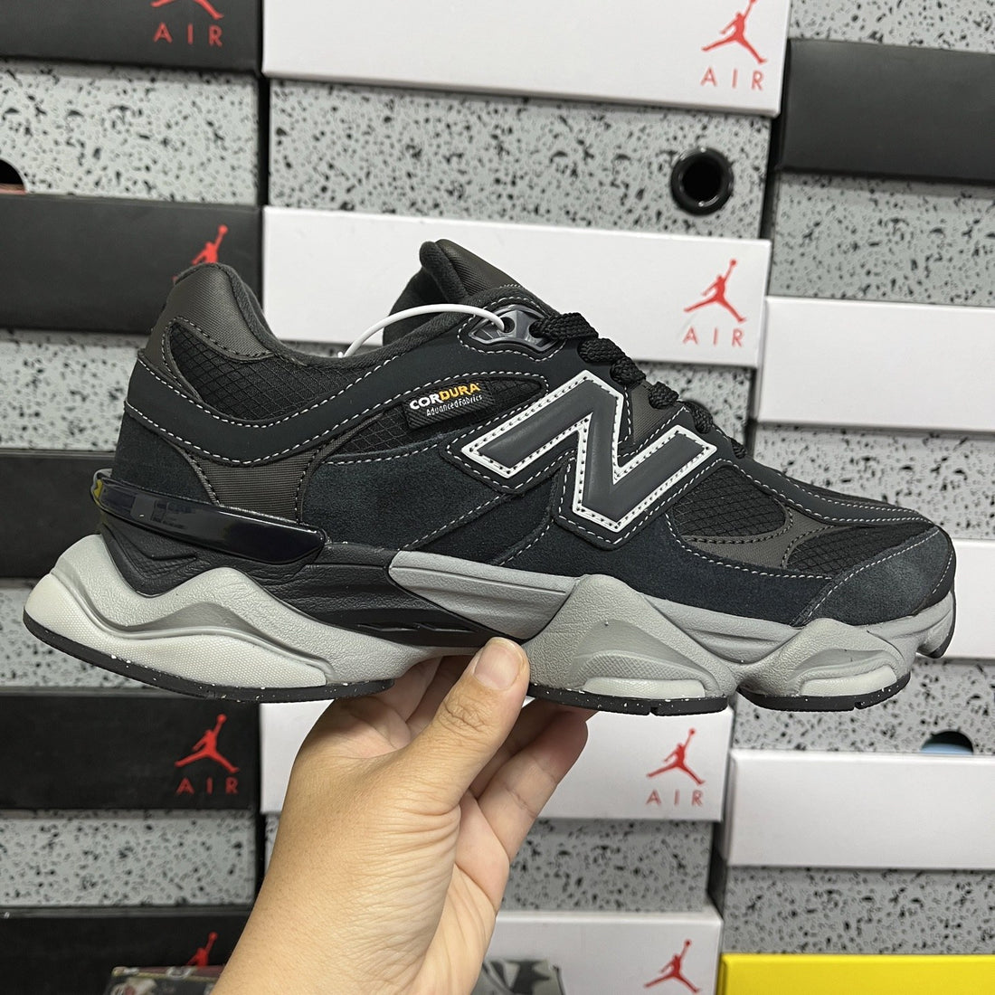 NB 9060 Black Grey Suede