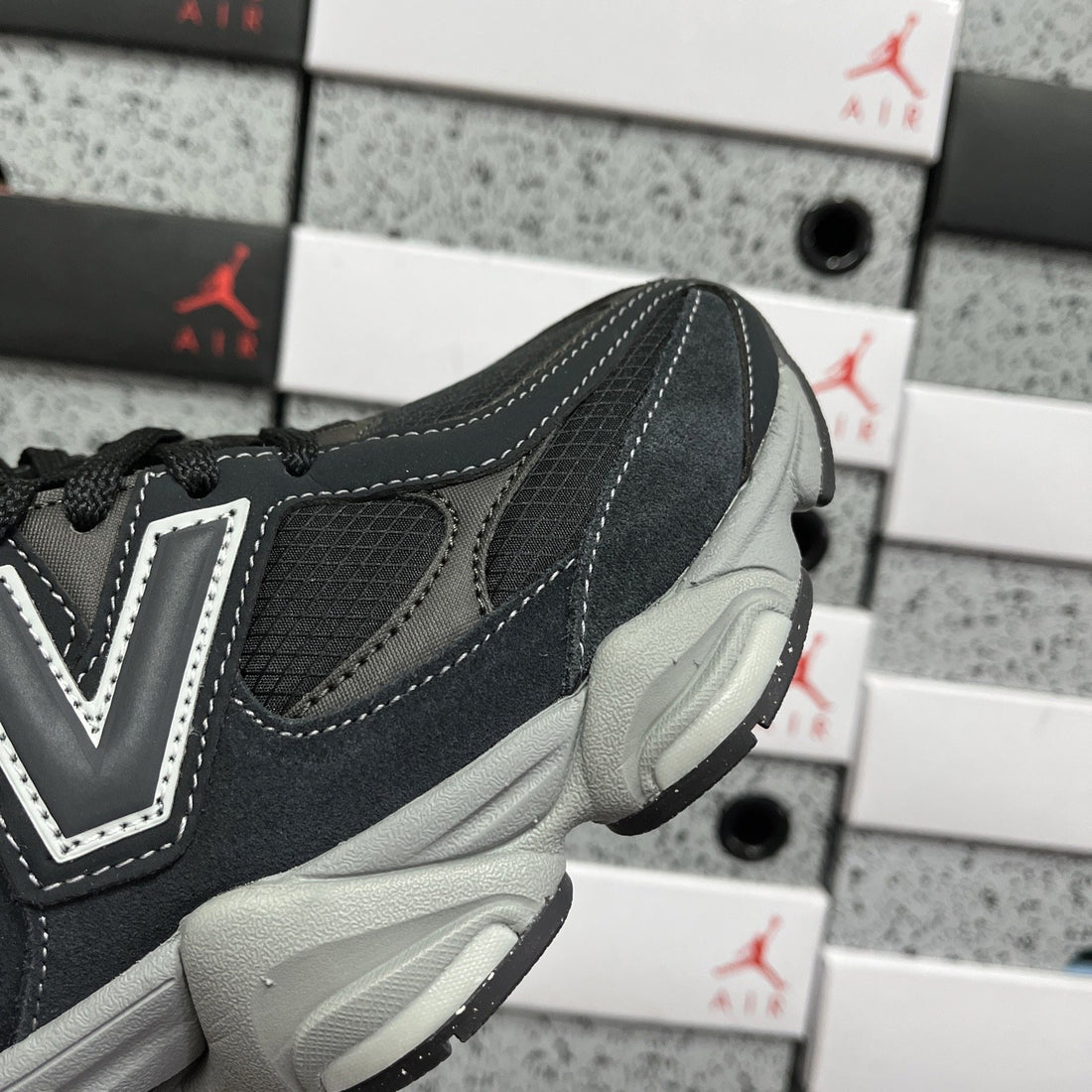 NB 9060 Black Grey Suede