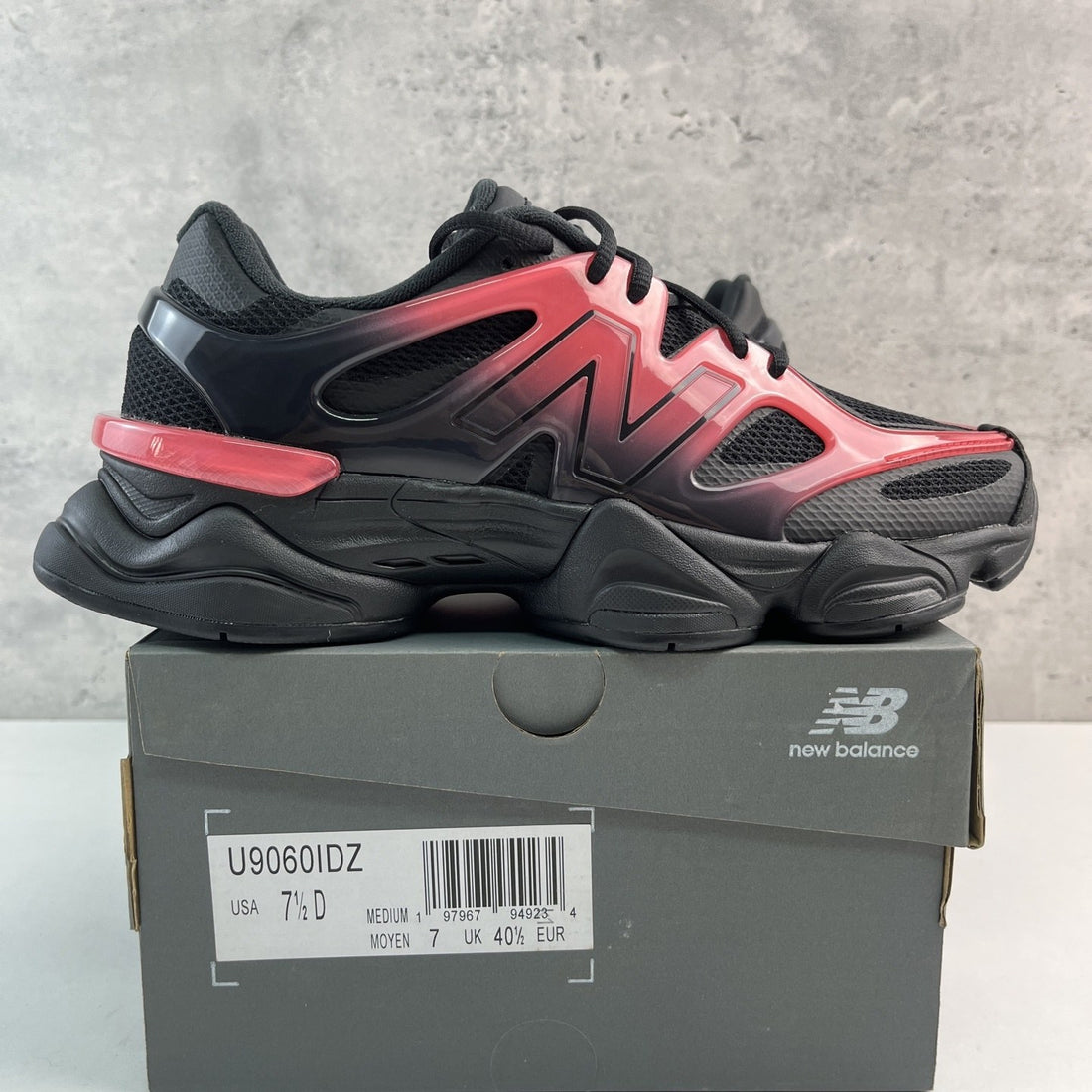 NB 9060 Black Red Gradient