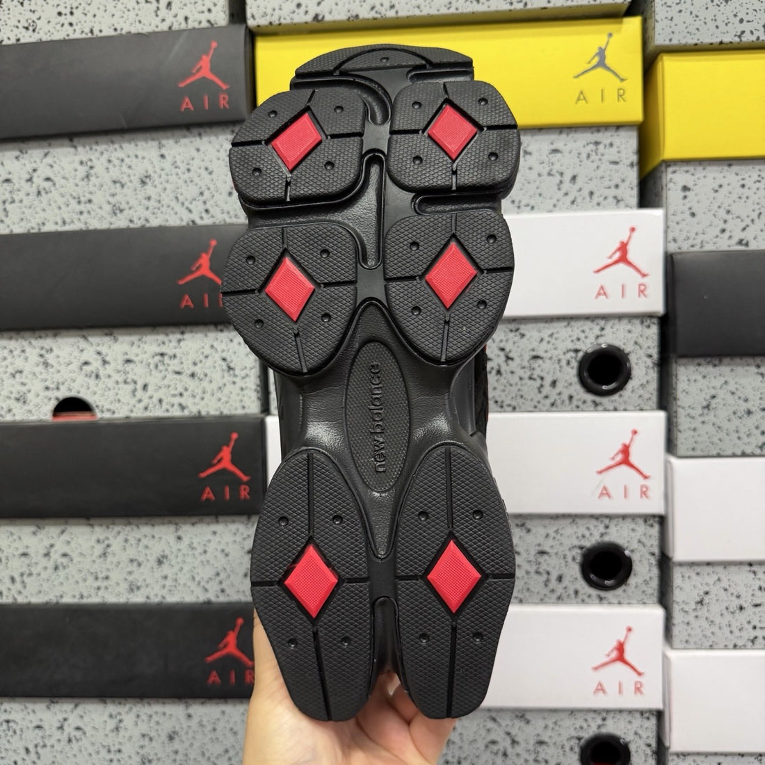 NB 9060 Black Red Suede