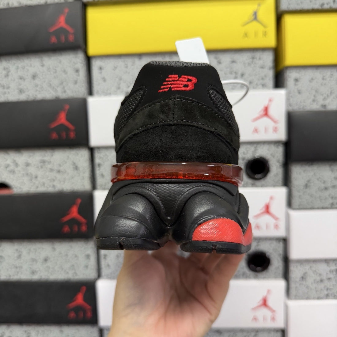 NB 9060 Black Red Suede