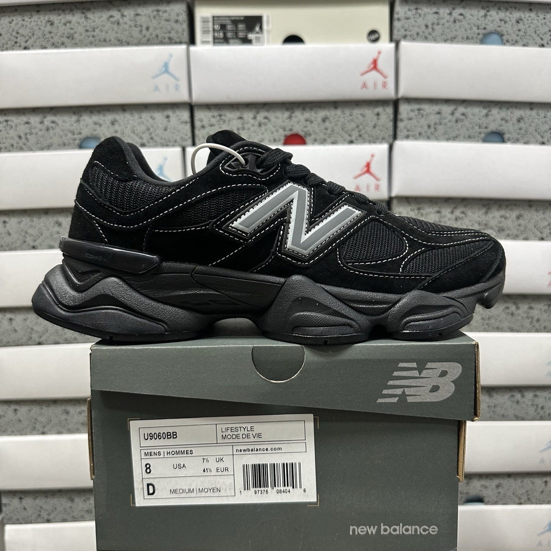 NB 9060 Black Silver Suede