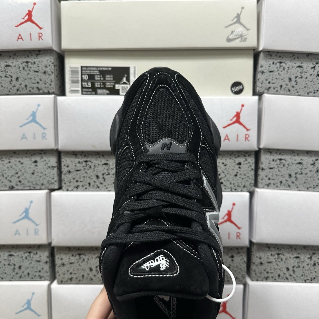 NB 9060 Black Silver Suede