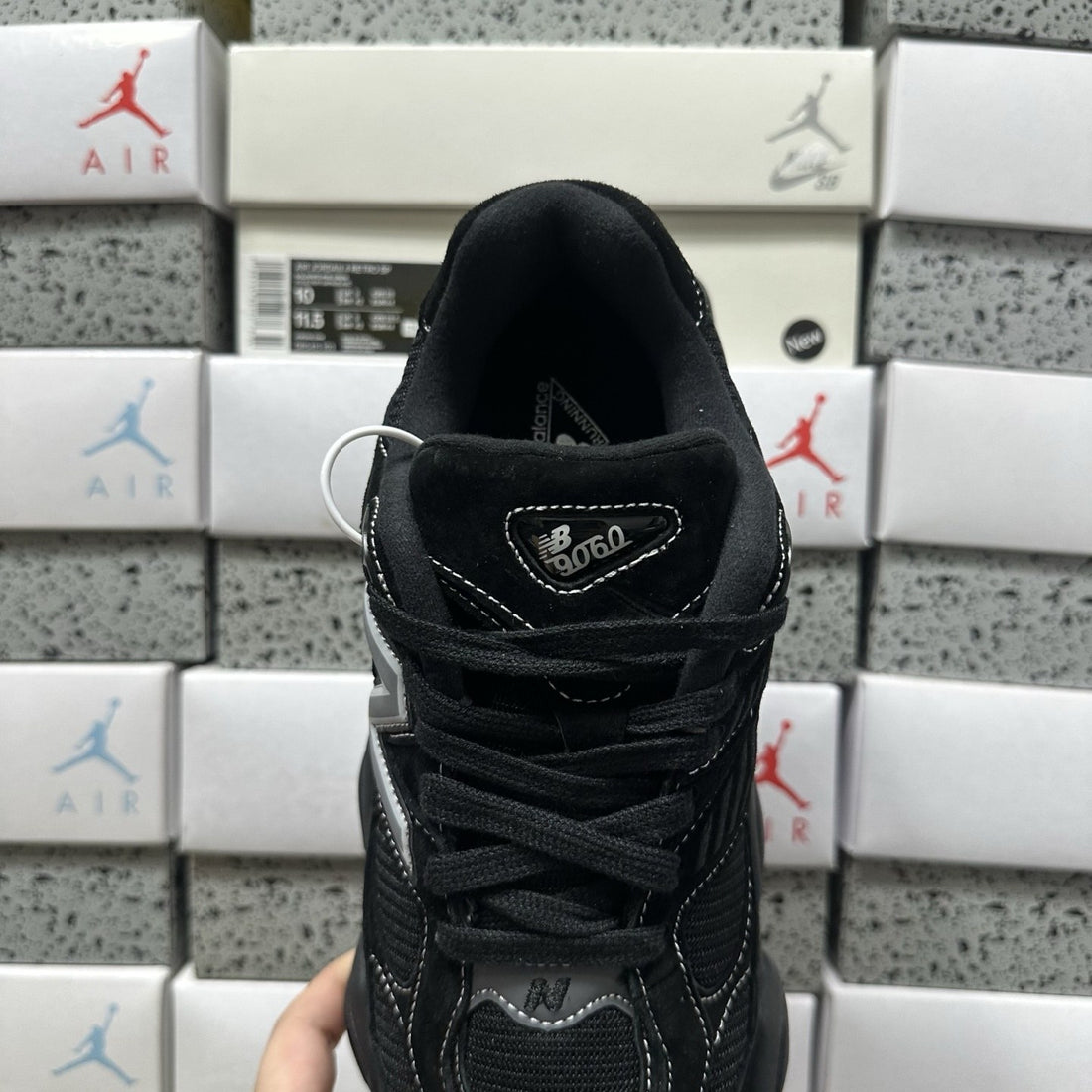 NB 9060 Black Silver Suede