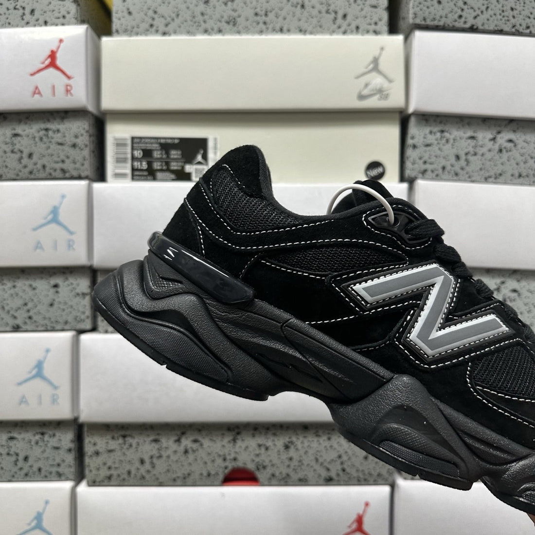 NB 9060 Black Silver Suede