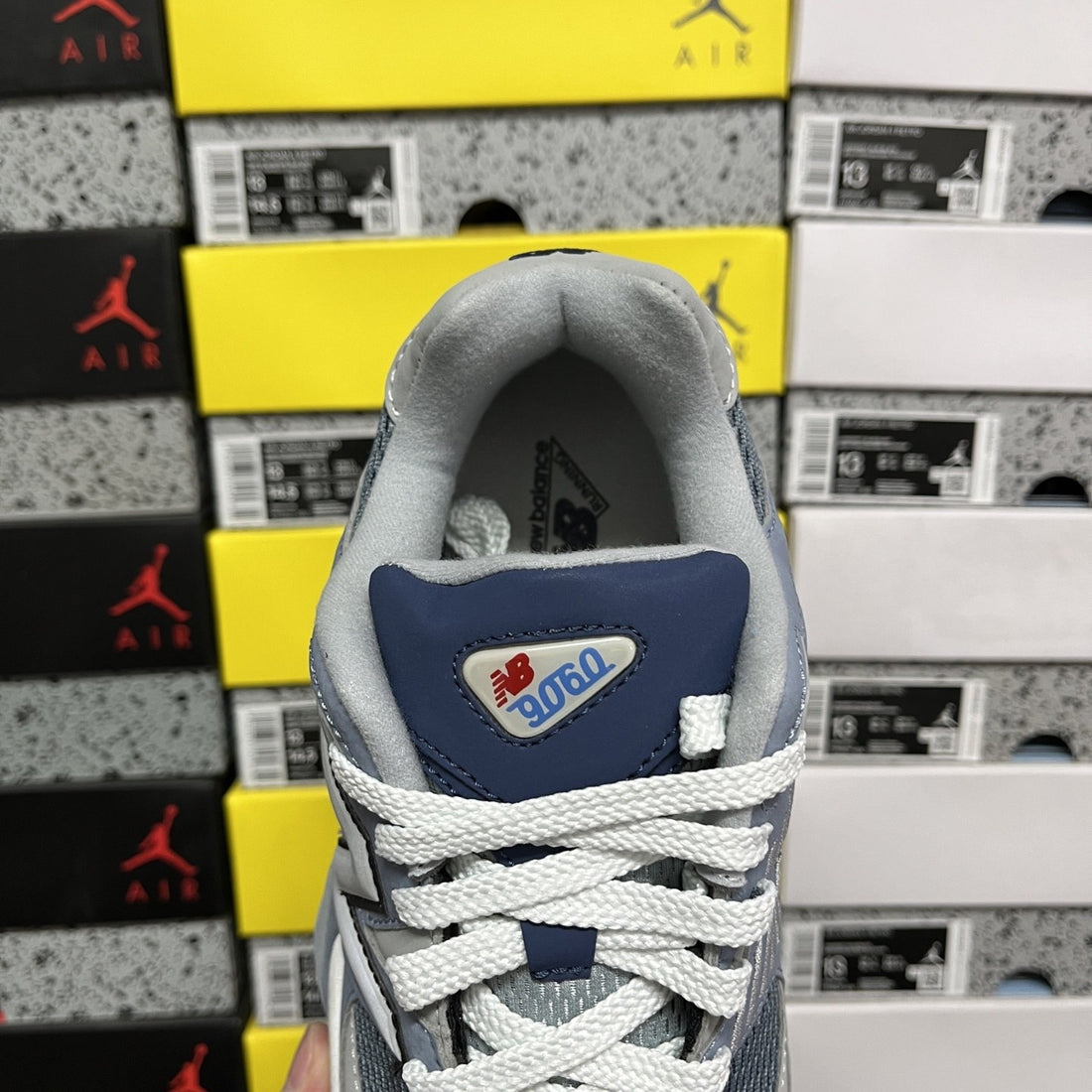 NB 9060 Blue Grey Mesh Suede