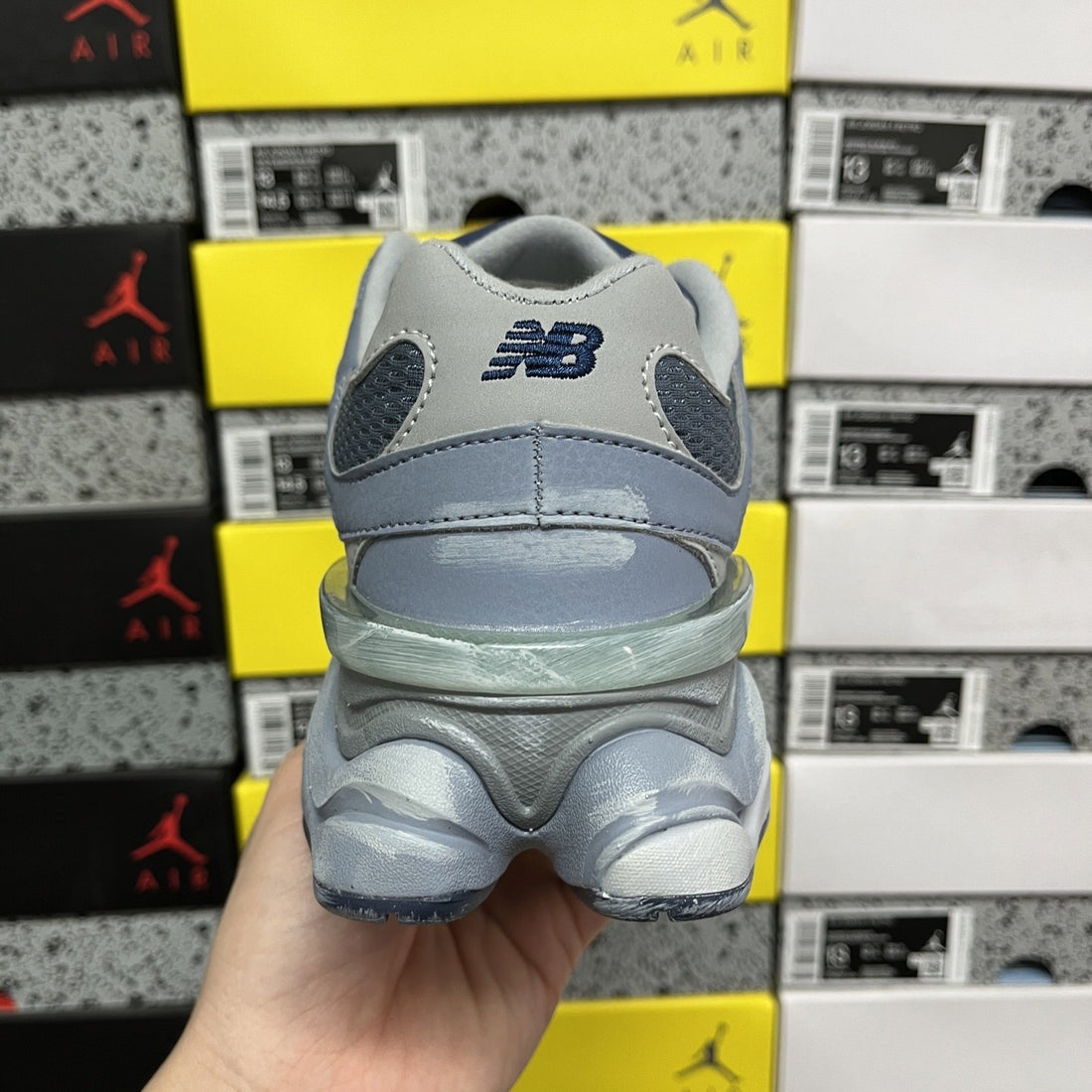 NB 9060 Blue Grey Mesh Suede