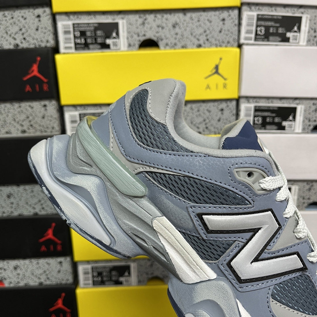 NB 9060 Blue Grey Mesh Suede