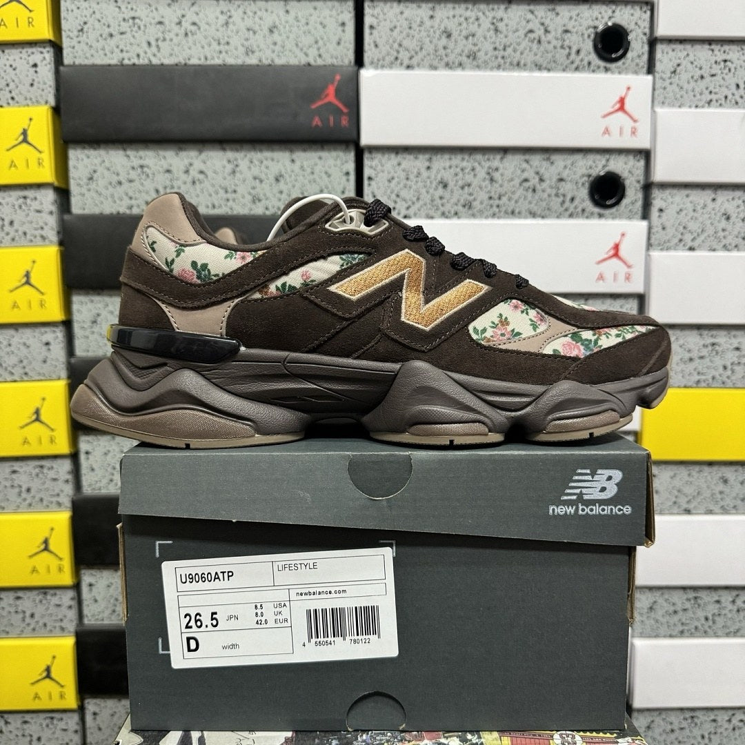 NB 9060 Brown Floral Gold
