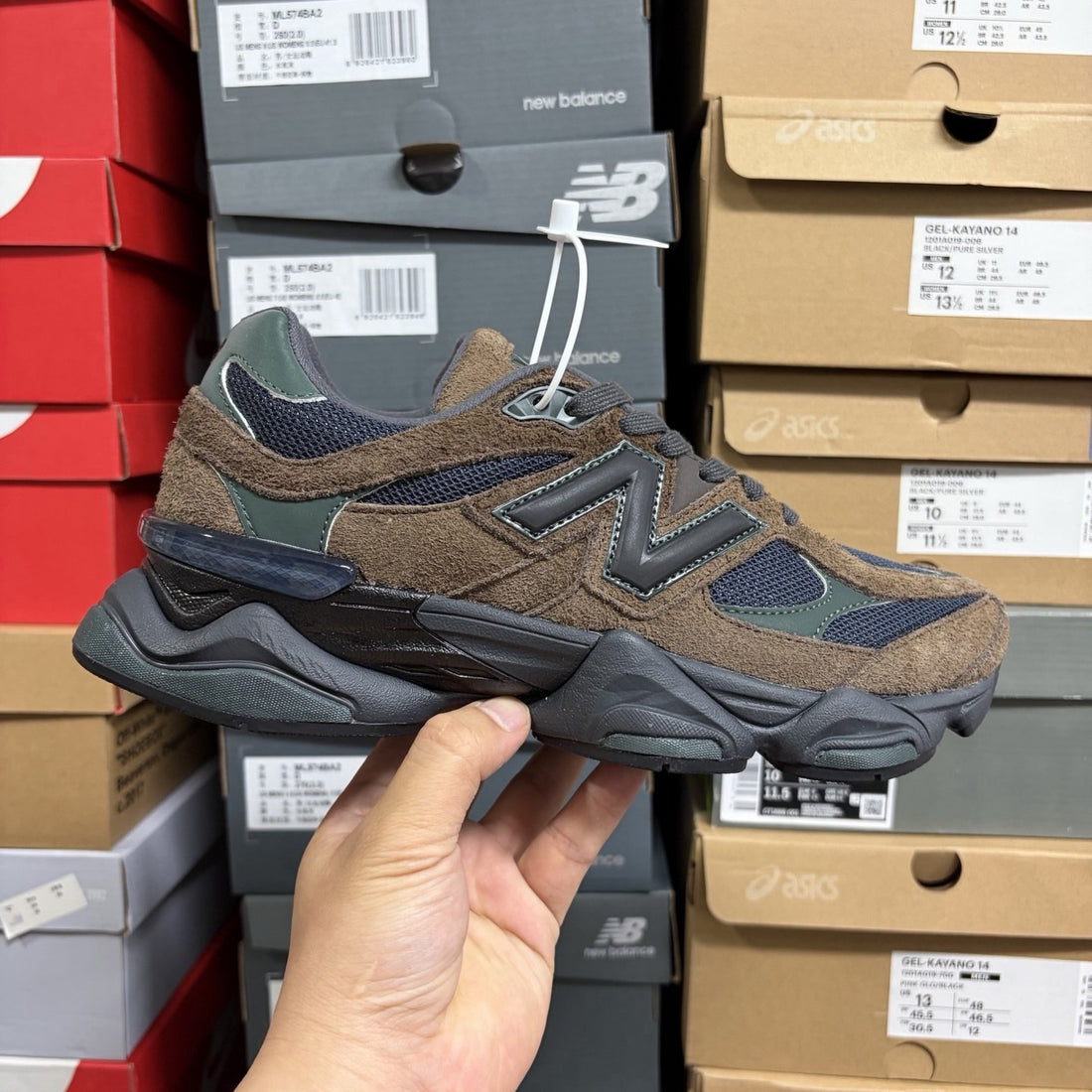NB 9060 Brown Navy Suede