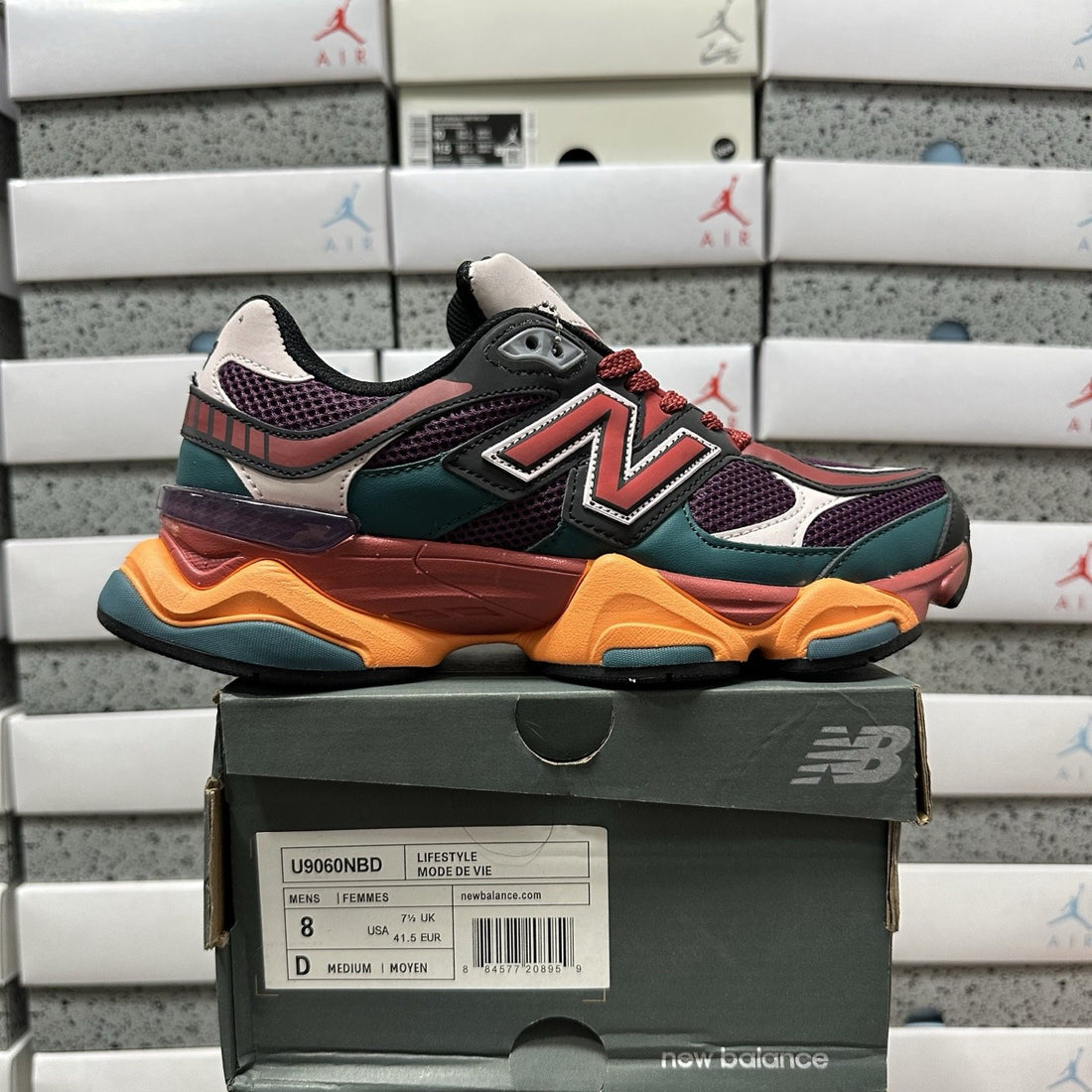 NB 9060 Burgundy Green Orange