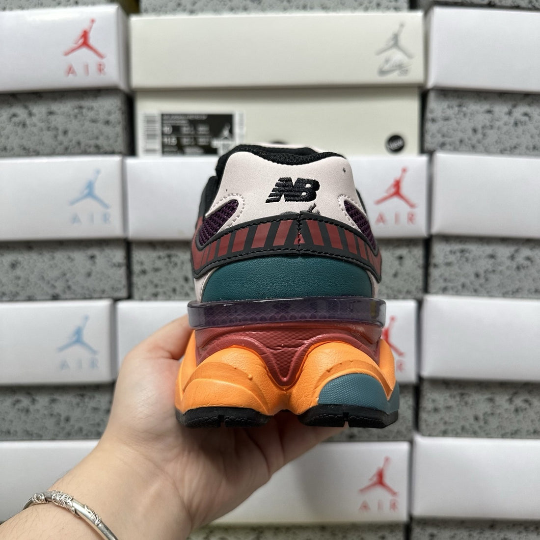 NB 9060 Burgundy Green Orange