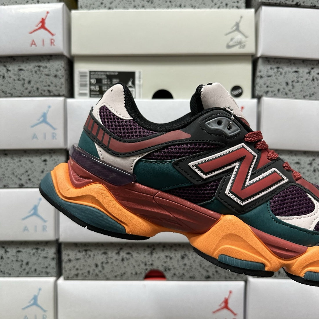 NB 9060 Burgundy Green Orange