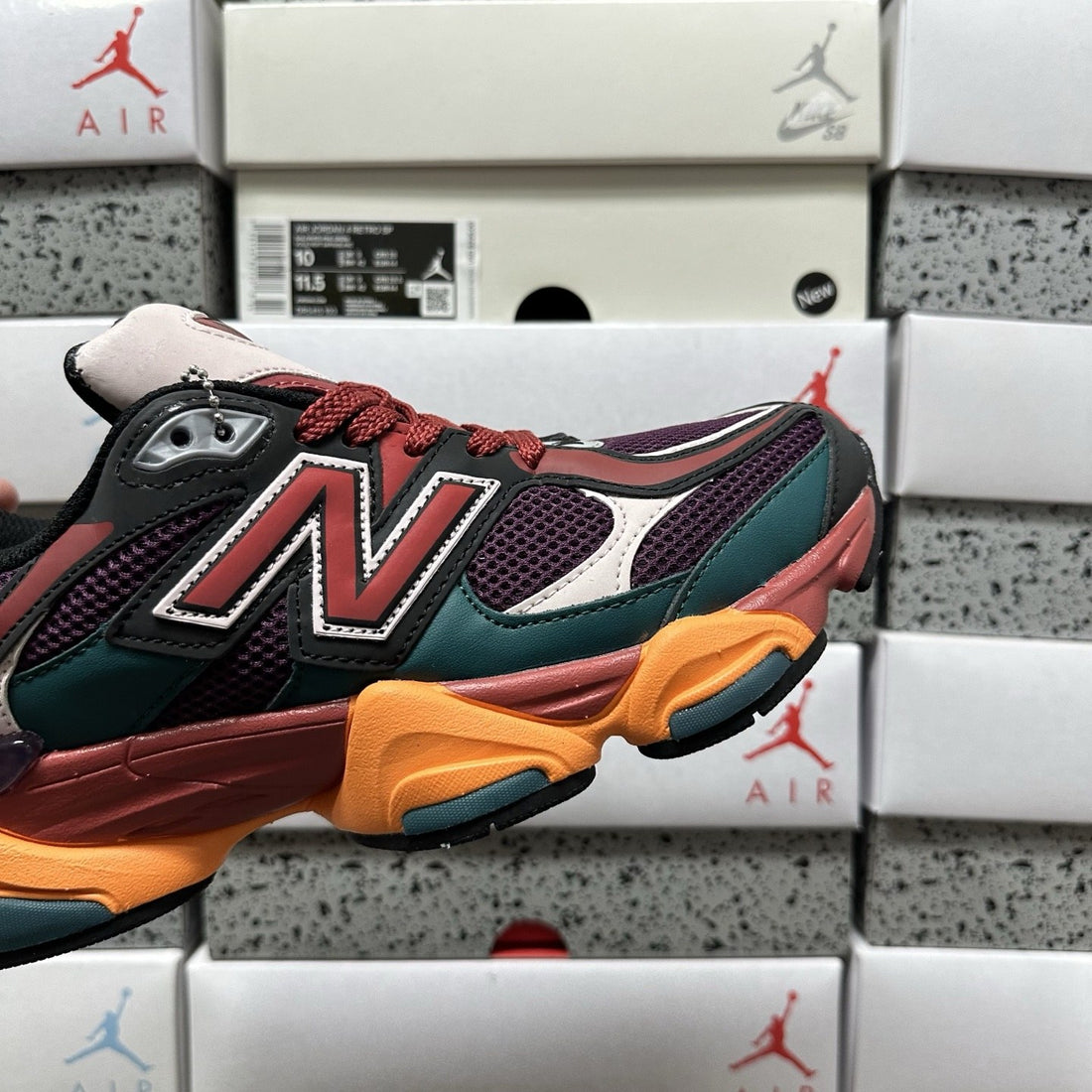 NB 9060 Burgundy Green Orange