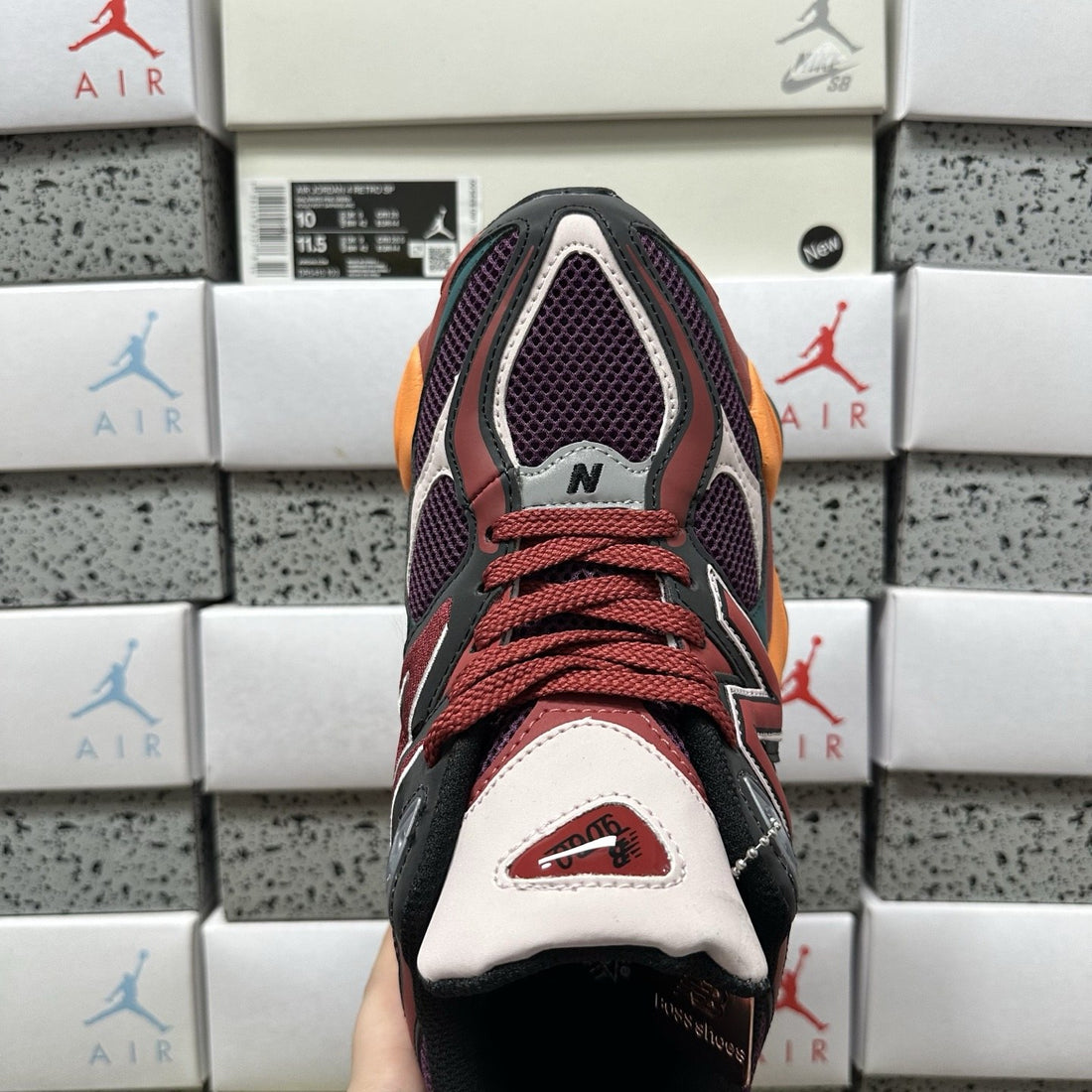 NB 9060 Burgundy Green Orange