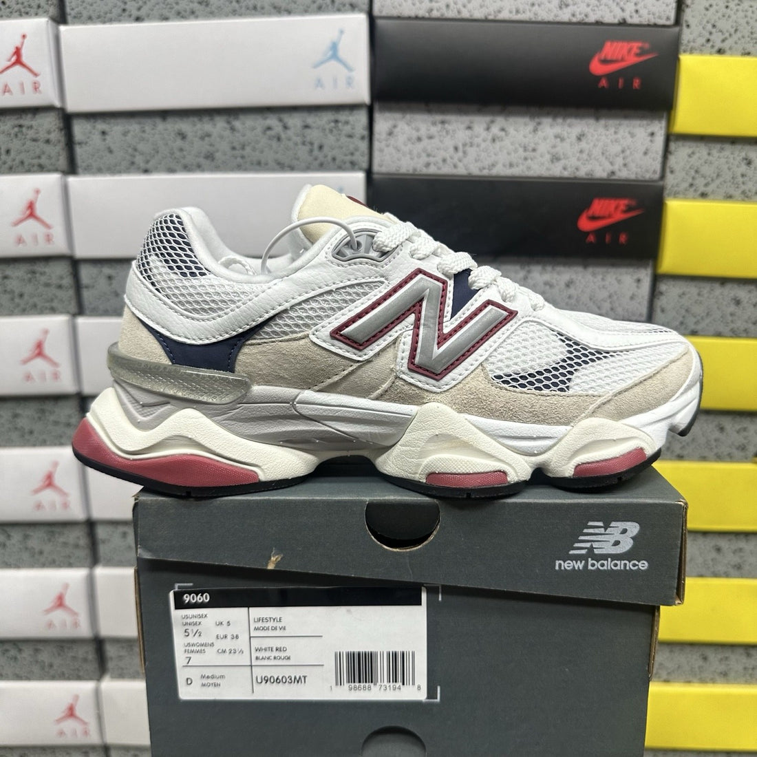NB 9060 Burgundy Navy Cream