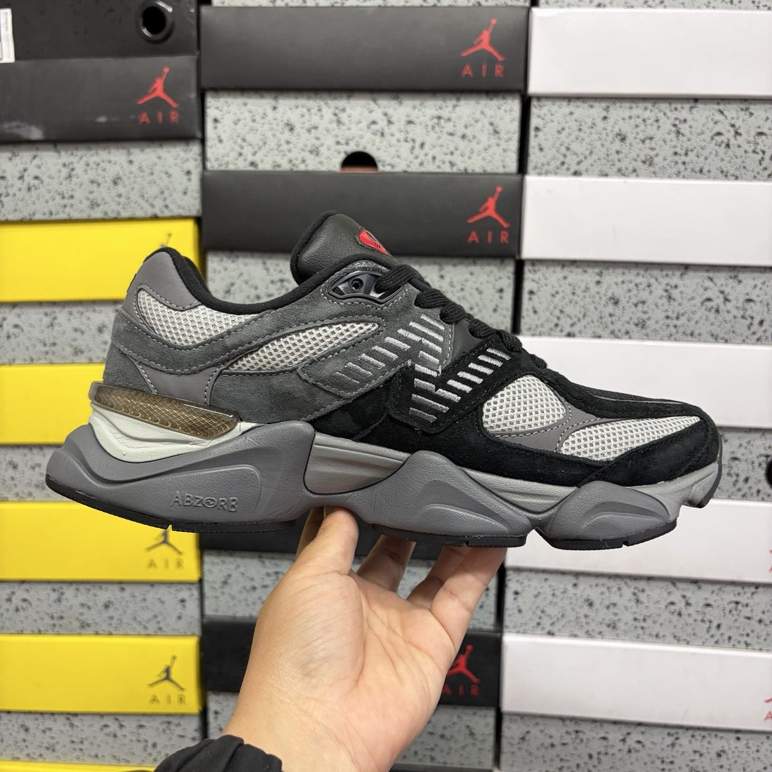 NB 9060 Charcoal Black Suede