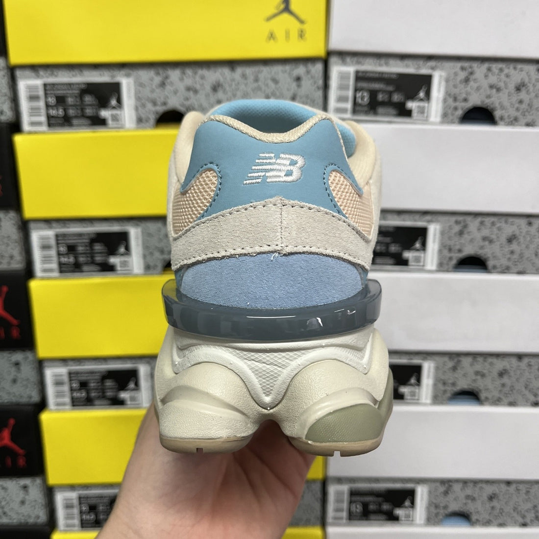 NB 9060 Cream Blue Pink
