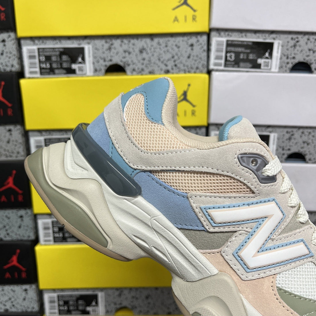 NB 9060 Cream Blue Pink