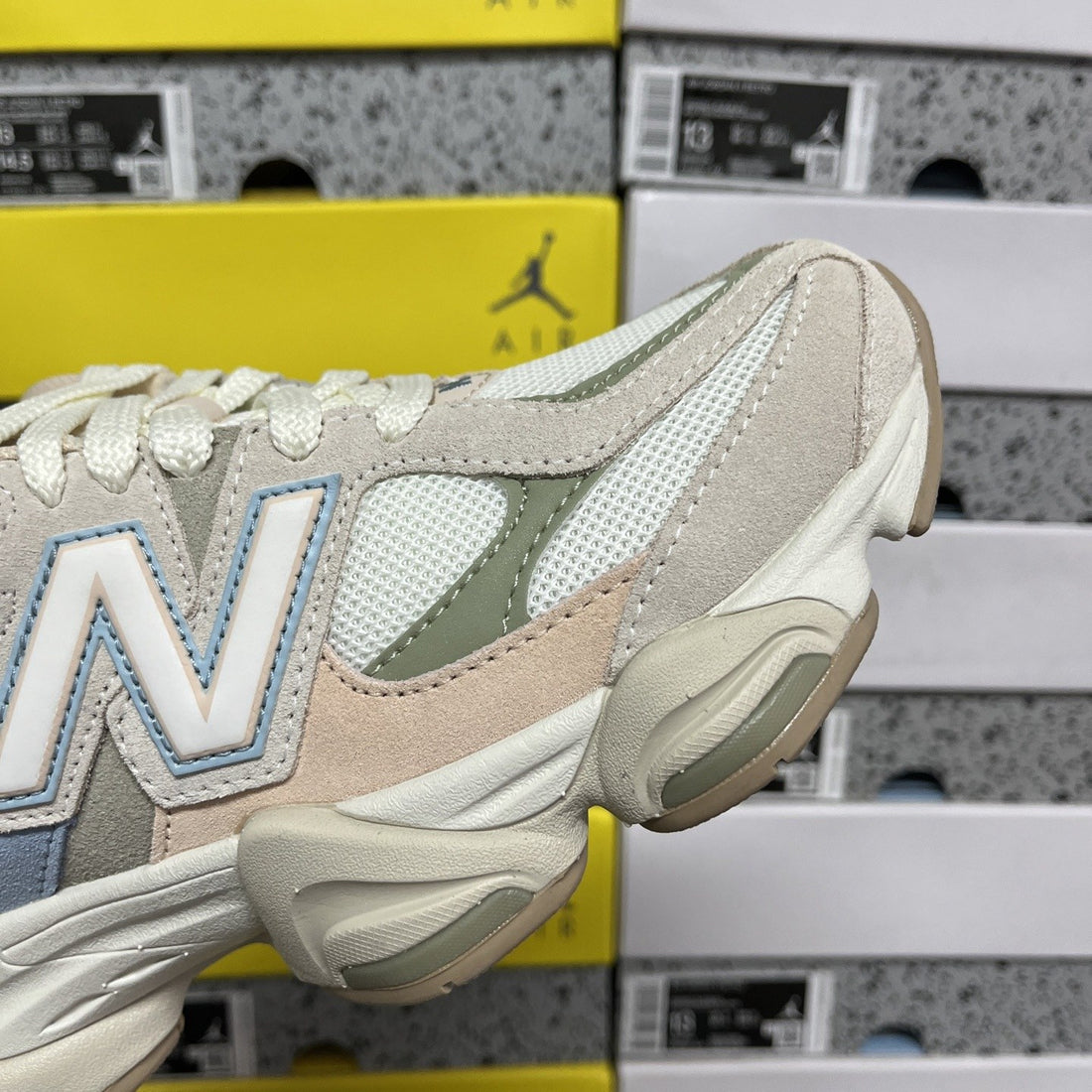 NB 9060 Cream Blue Pink