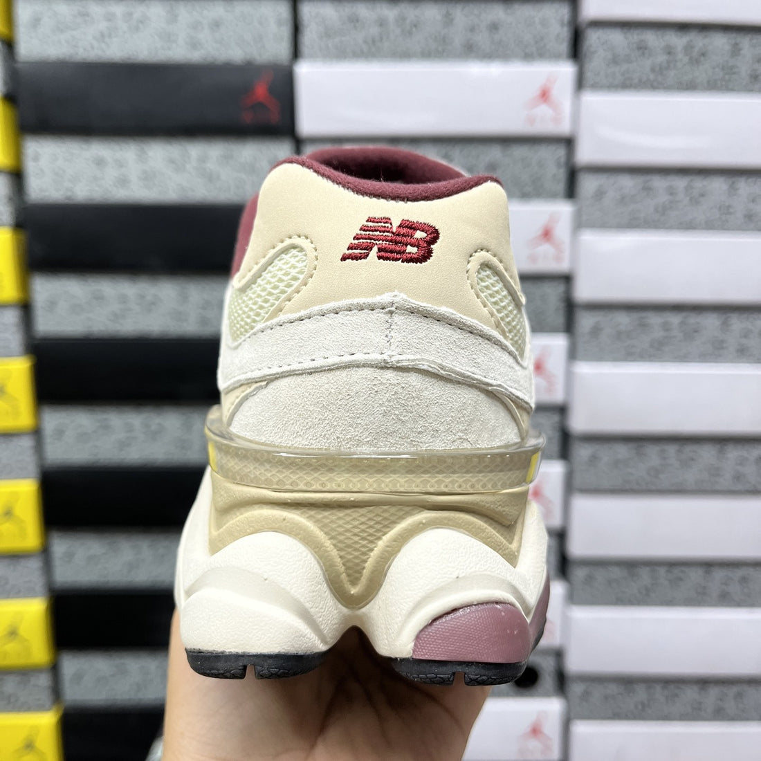 NB 9060 Cream Burgundy