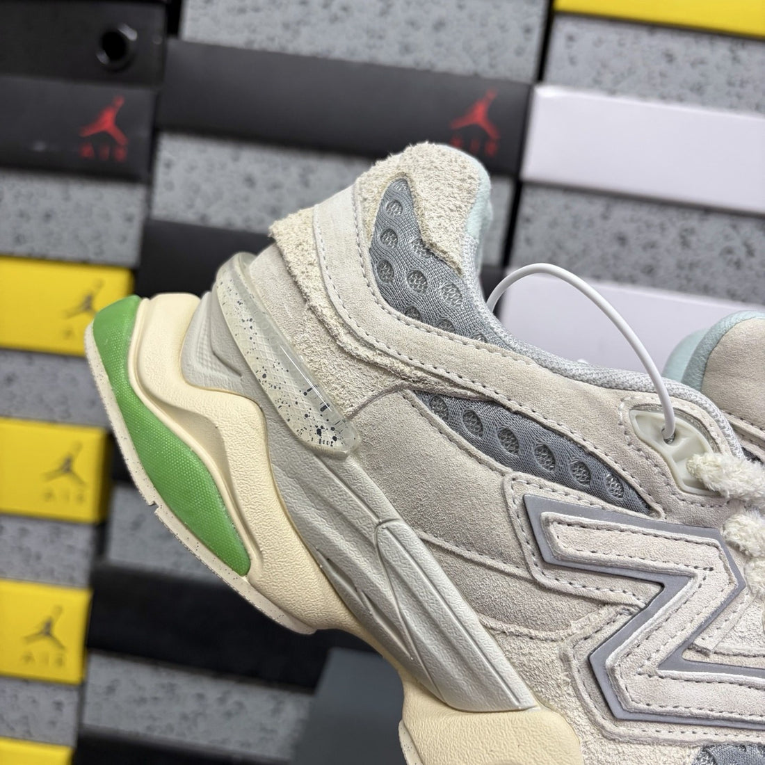 NB 9060 Cream Green Sole