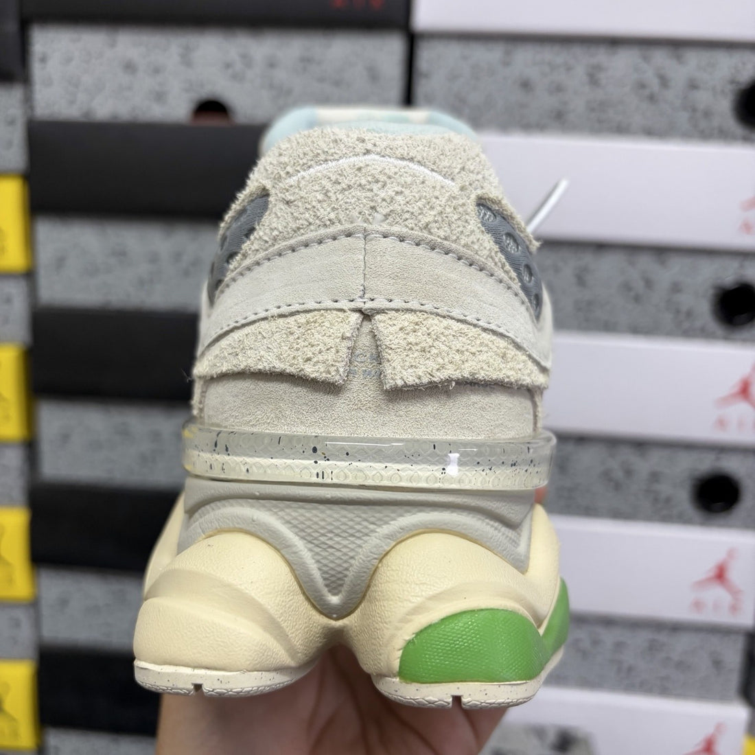 NB 9060 Cream Green Sole