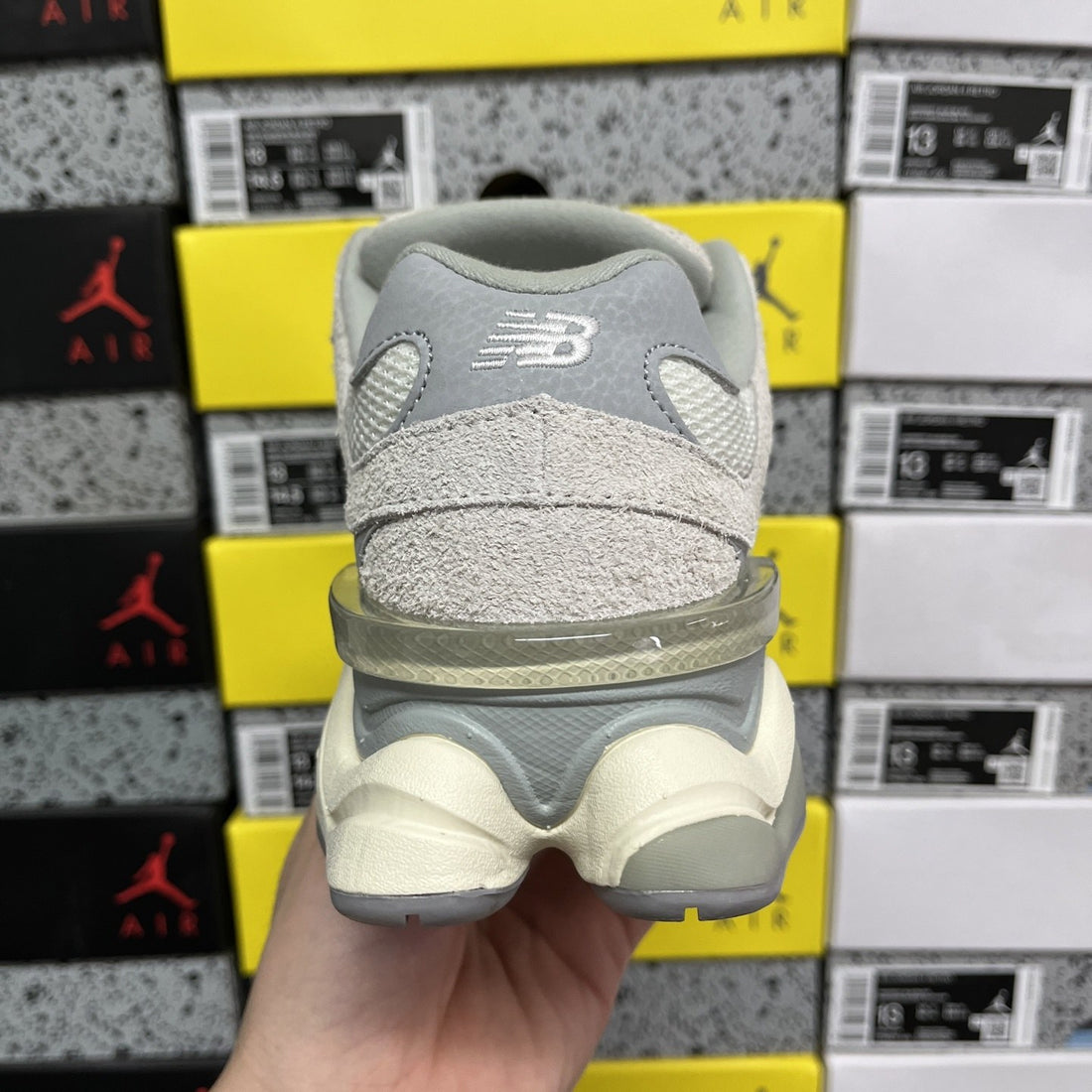 NB 9060 Cream Grey Mesh