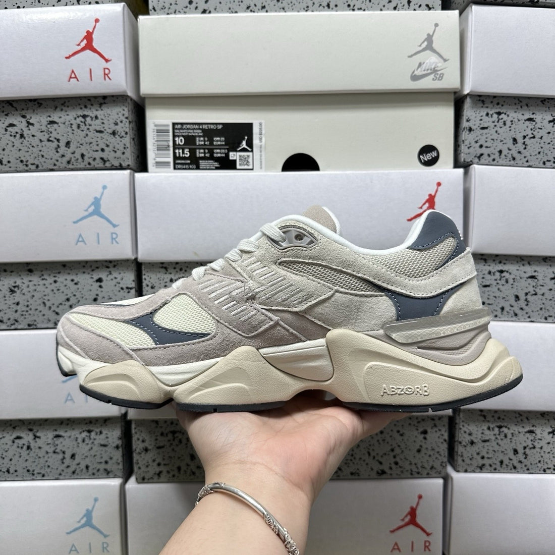 NB 9060 Cream Grey Navy