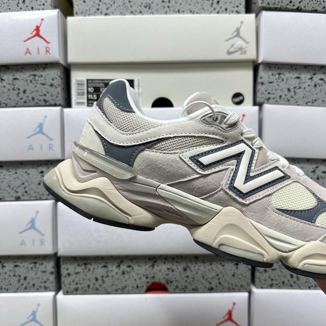 NB 9060 Cream Grey Navy