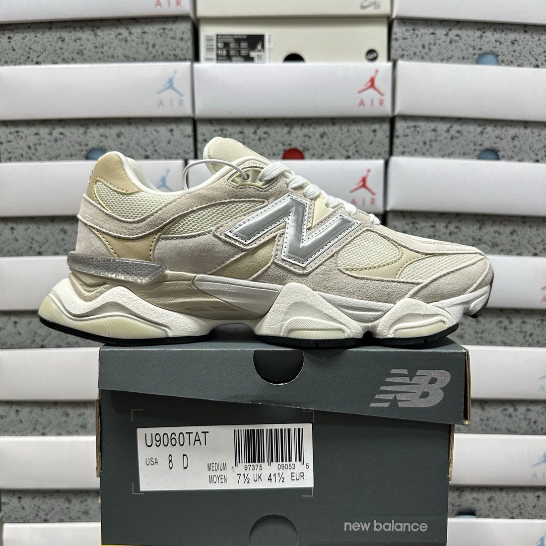 NB 9060 Cream Grey Suede