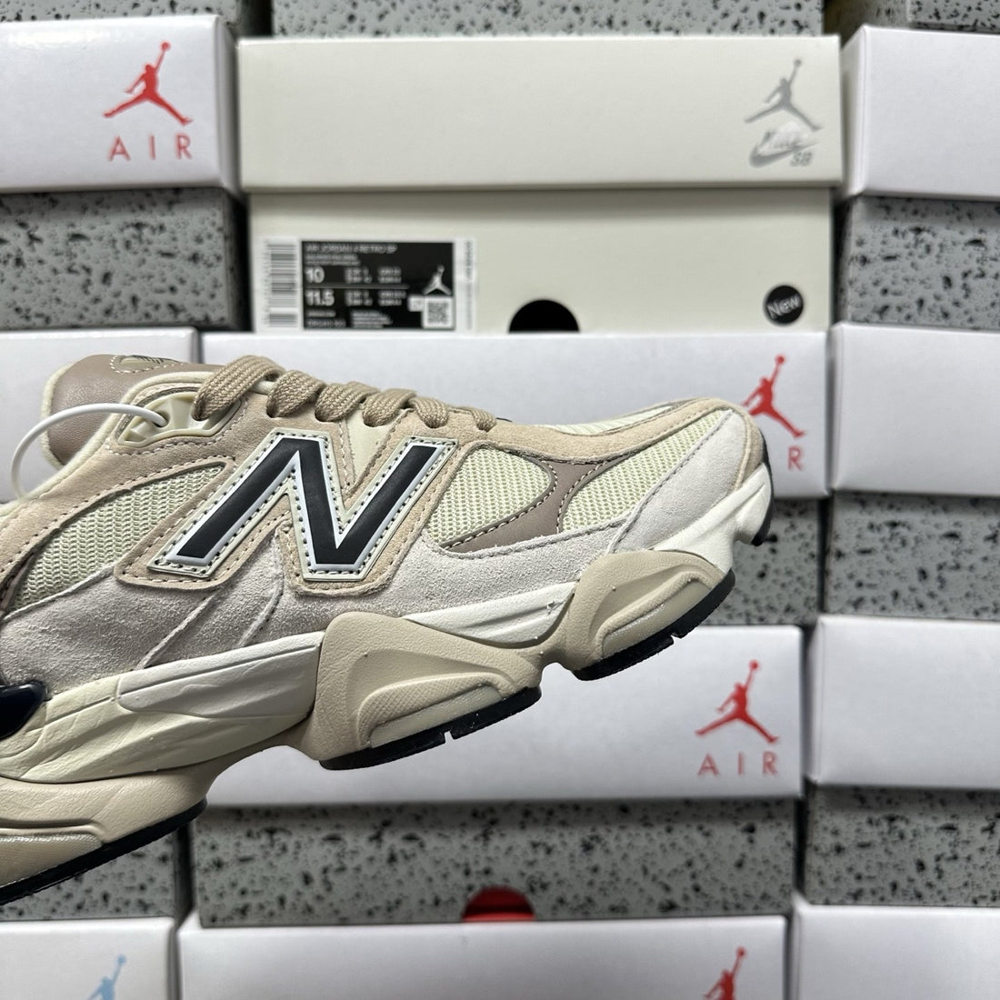 NB 9060 Cream Navy Grey