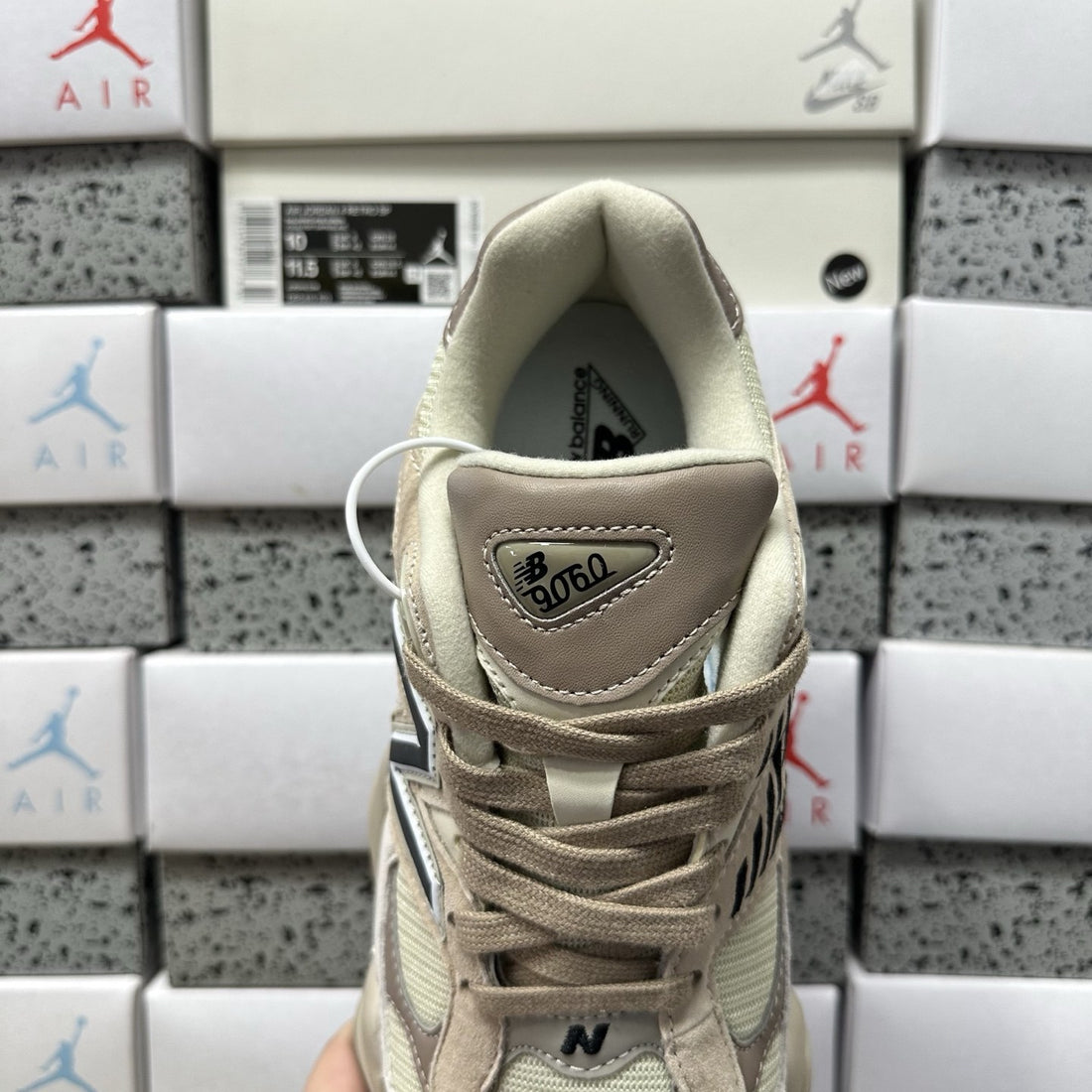 NB 9060 Cream Navy Grey