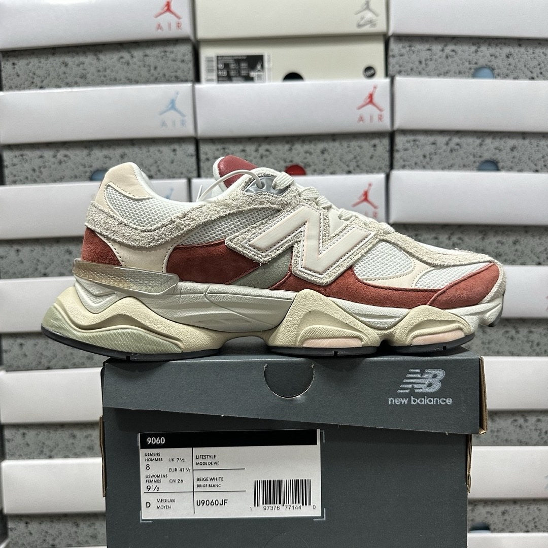 NB 9060 Cream Red Suede