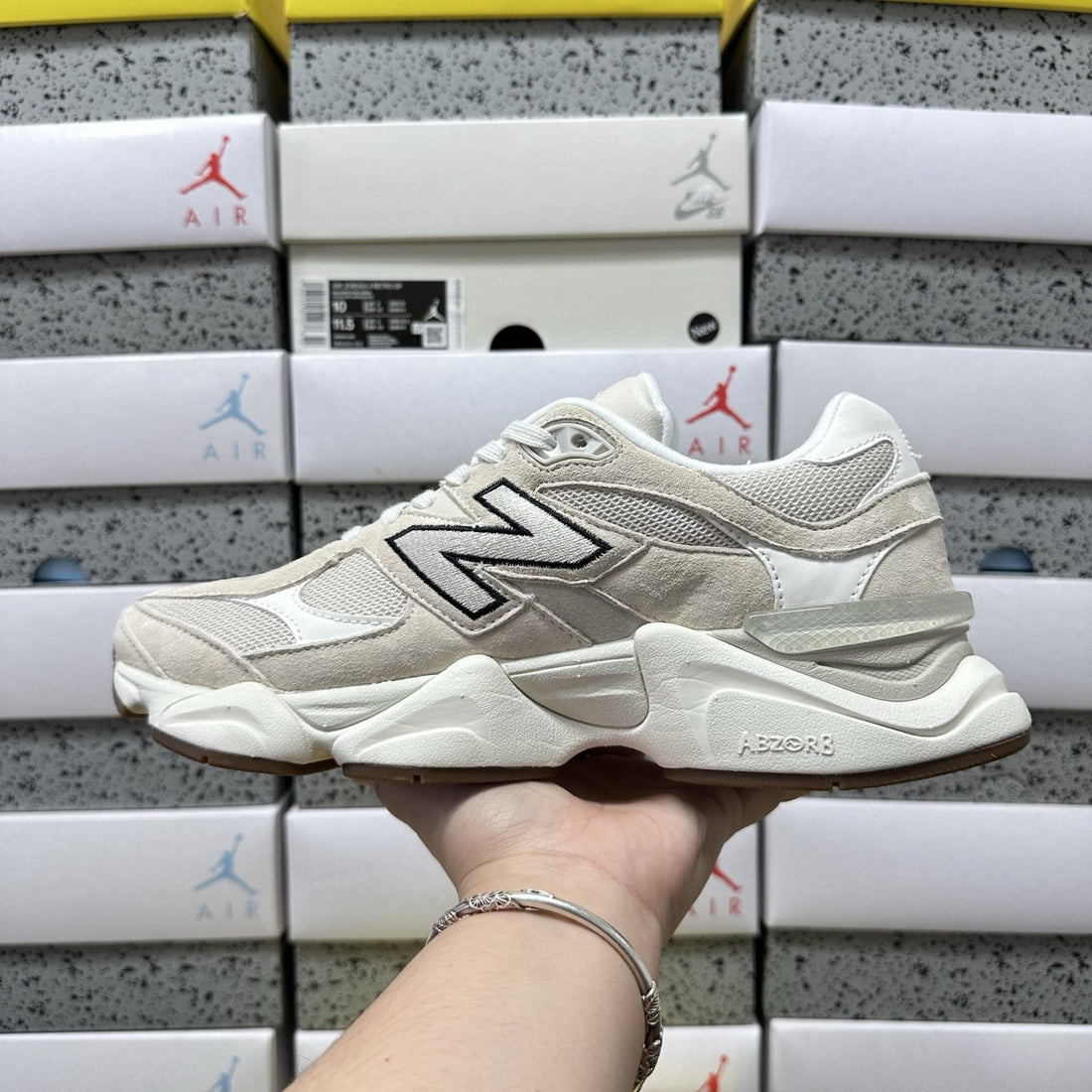 NB 9060 Cream Rhinestone