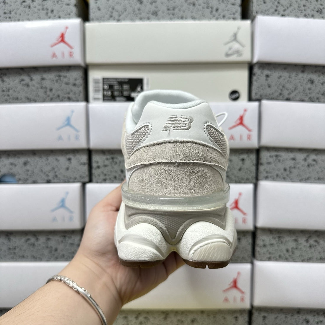NB 9060 Cream Rhinestone