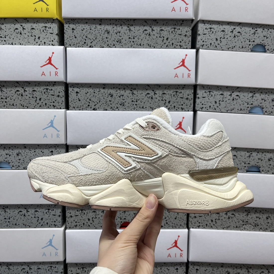 NB 9060 Cream Tan Suede
