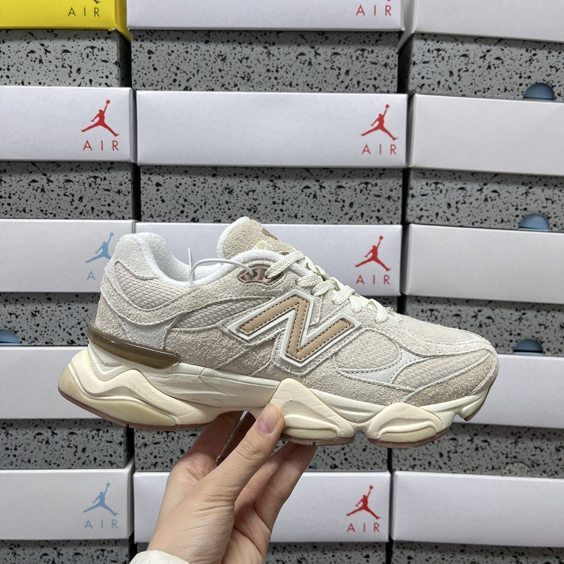NB 9060 Cream Tan Suede