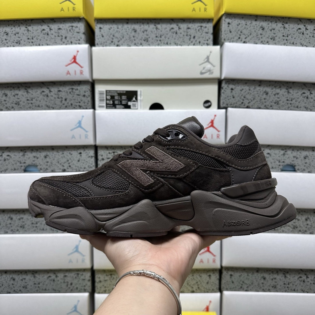 NB 9060 Dark Brown Suede
