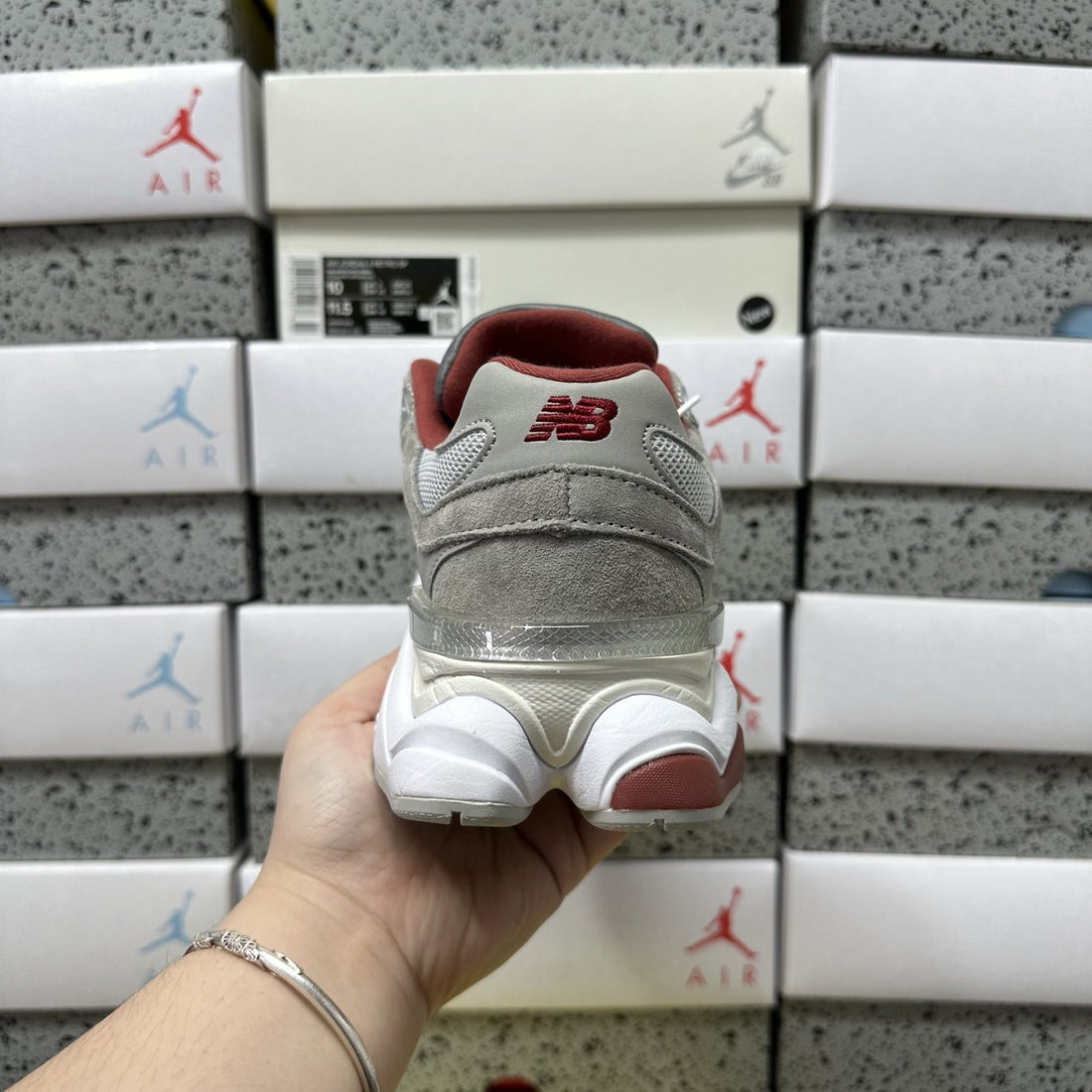 NB 9060 Grey Burgundy
