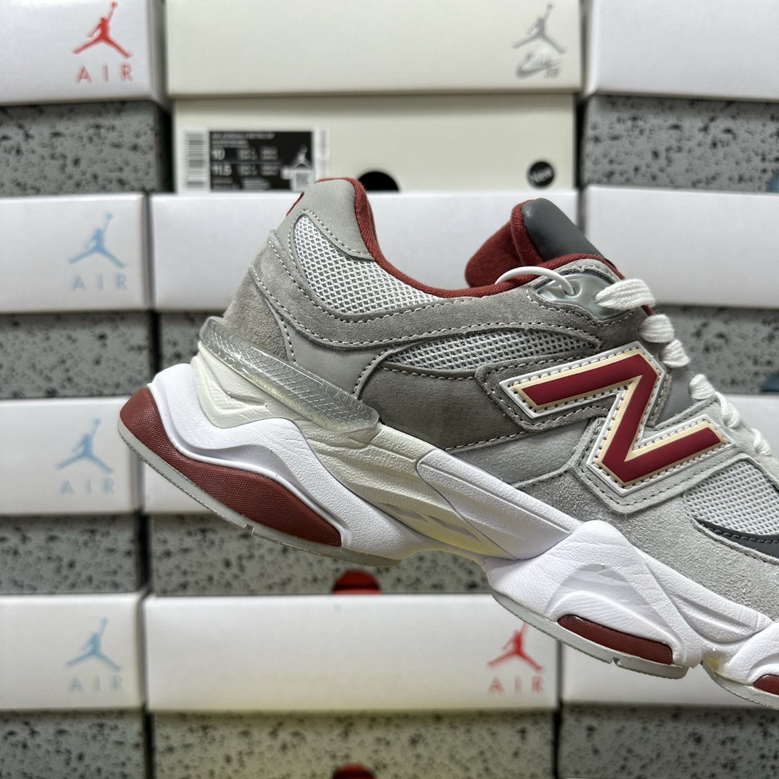 NB 9060 Grey Burgundy
